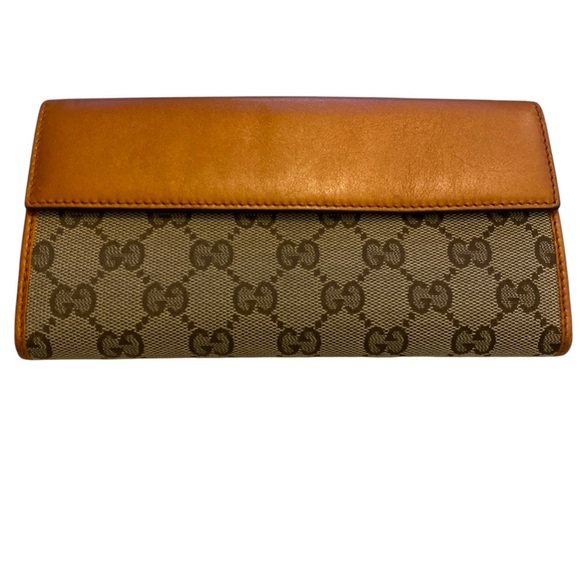 Gucci Guccissima Beige Marrone-Arancio Canva Cuore long wallet gently used - Picture 2 of 12